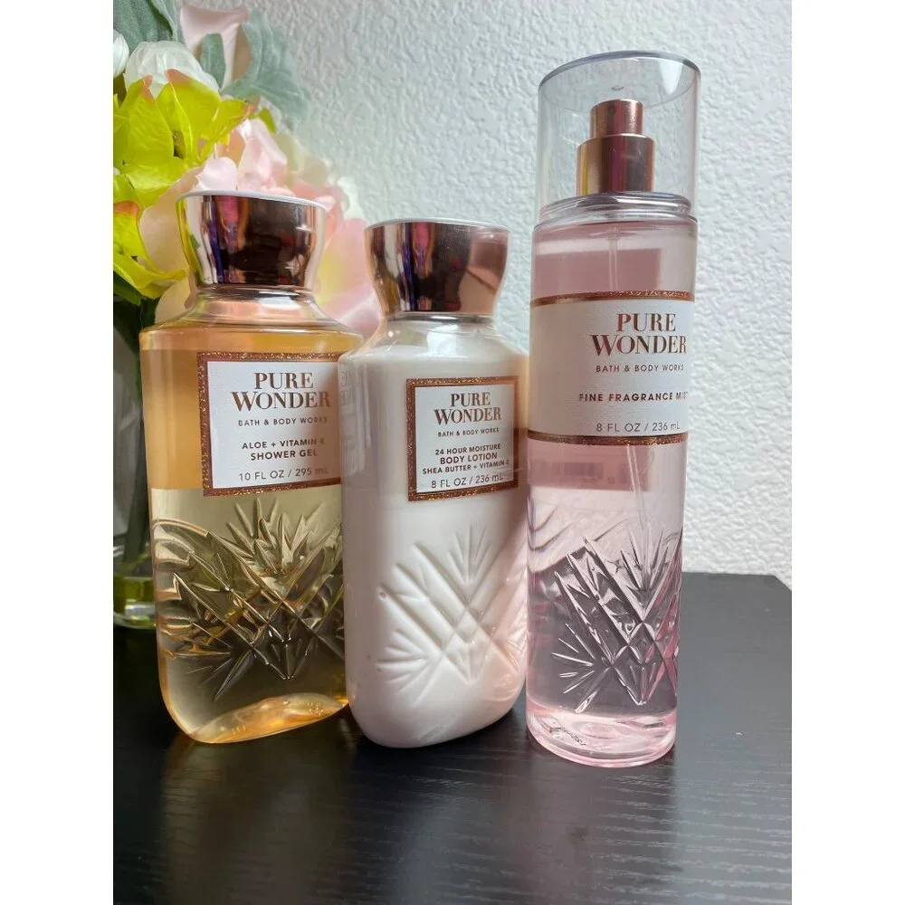 Bath & Body Works Pure Wonder Mist, Shower Gel & Body Lotion Set Of 3pc